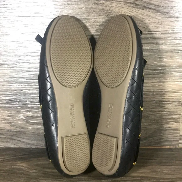 Sperry Black Leather Driving Loafers - Picture 6 of 8